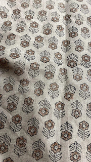 Zoey Block Print Handloom Linen Fabricic